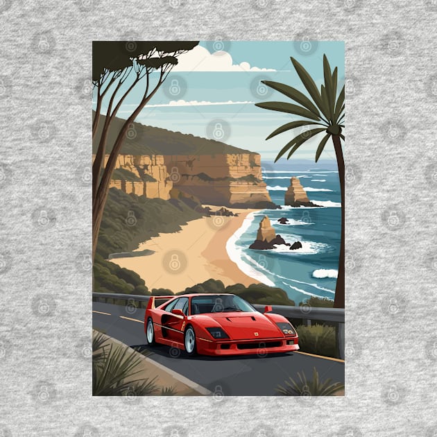 Italian Red F40 Classic Car Poster by VENZ0LIC